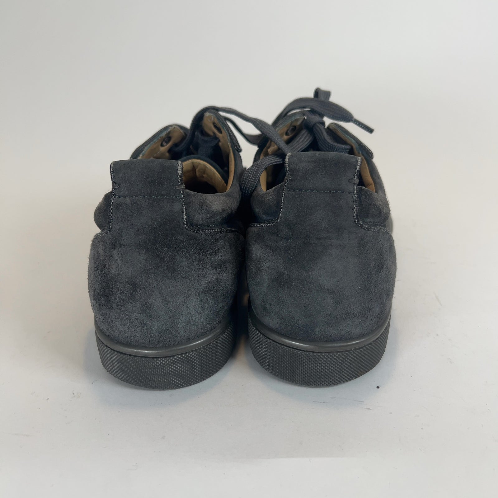 Christian Louboutin Grey Suede Junior Spikes Orlato Lowtop Sneakers