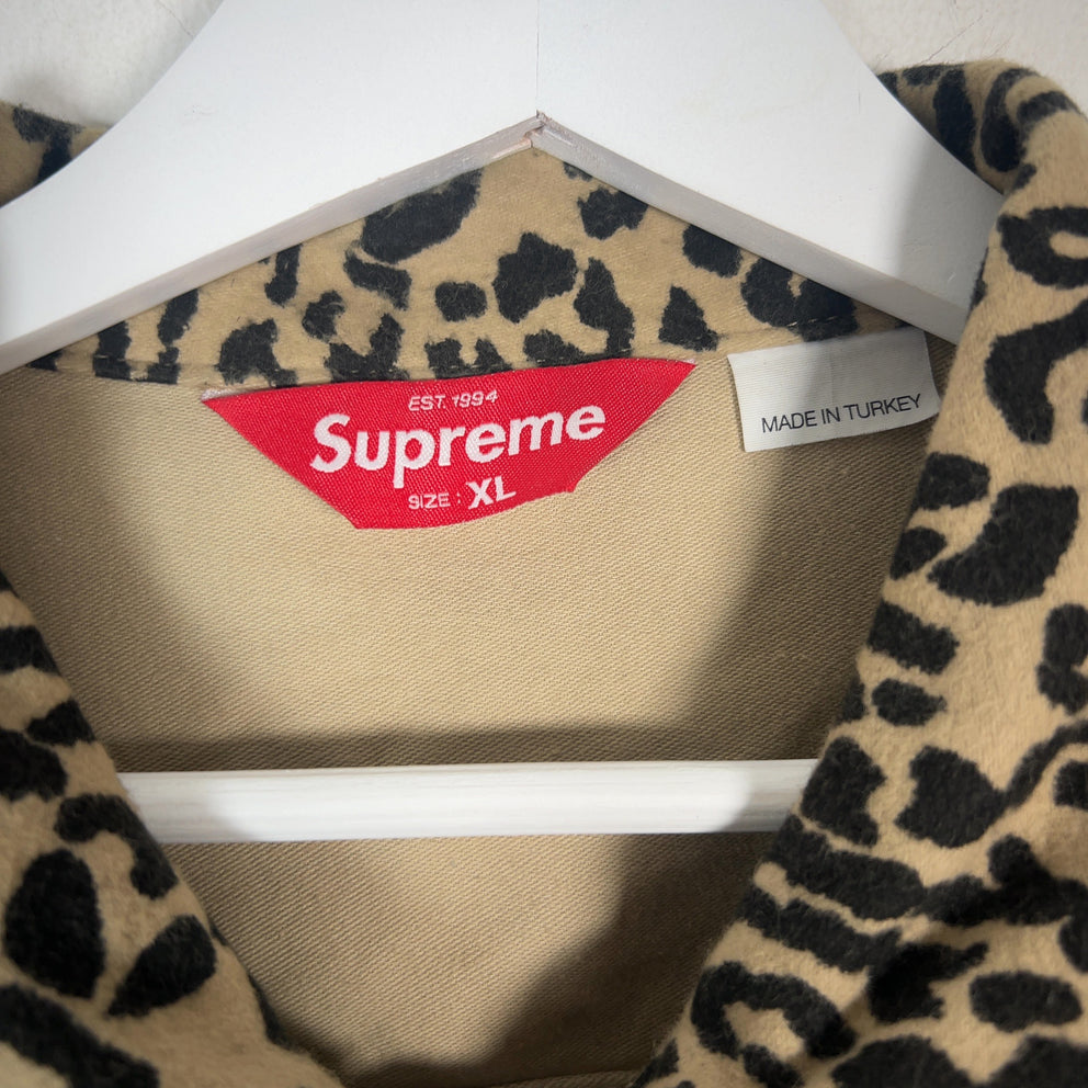 Supreme Leopard Zip-Up Work Light Jacket