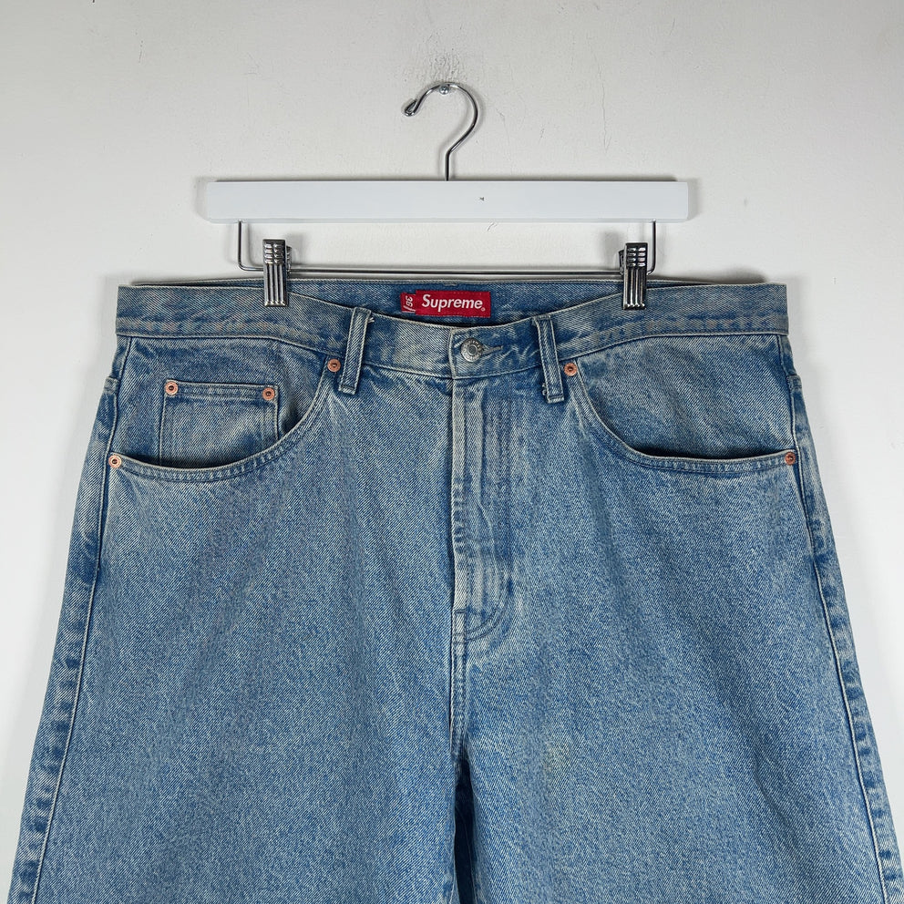 Supreme Embroidered 'New York' Denim Shorts