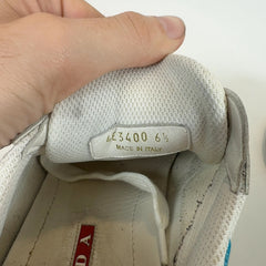 Prada Patent Blue Cups Lowtop Sneakers