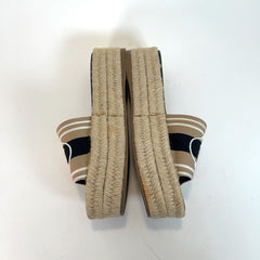 Prada Logo Logo Espardille Platform Sandals