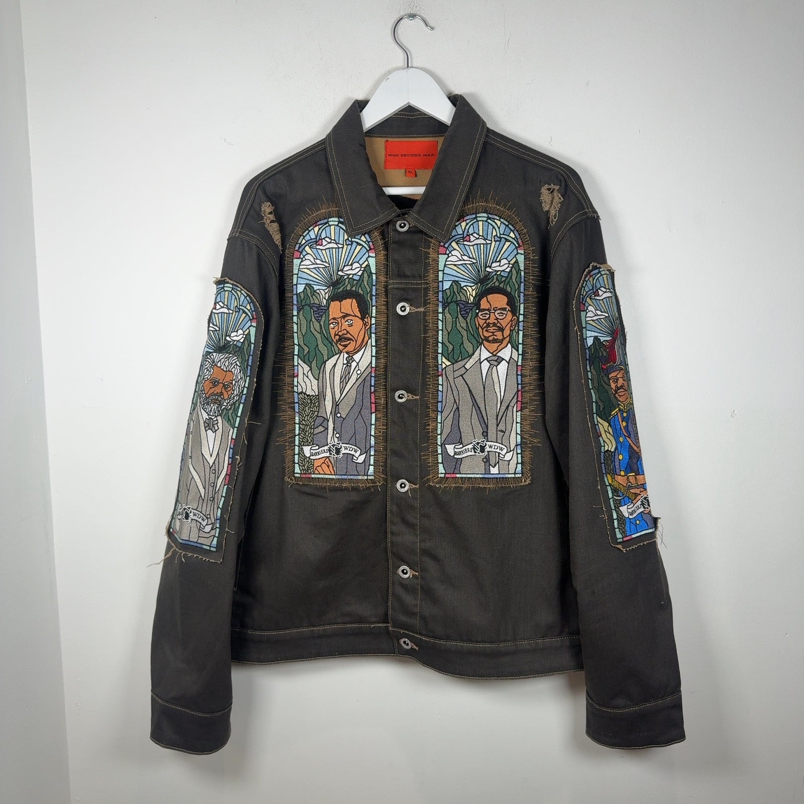 Who Decides War x Barriers Monument Embroidered Denim Jacket