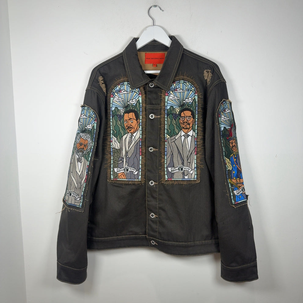 Who Decides War x Barriers Monument Embroidered Denim Jacket