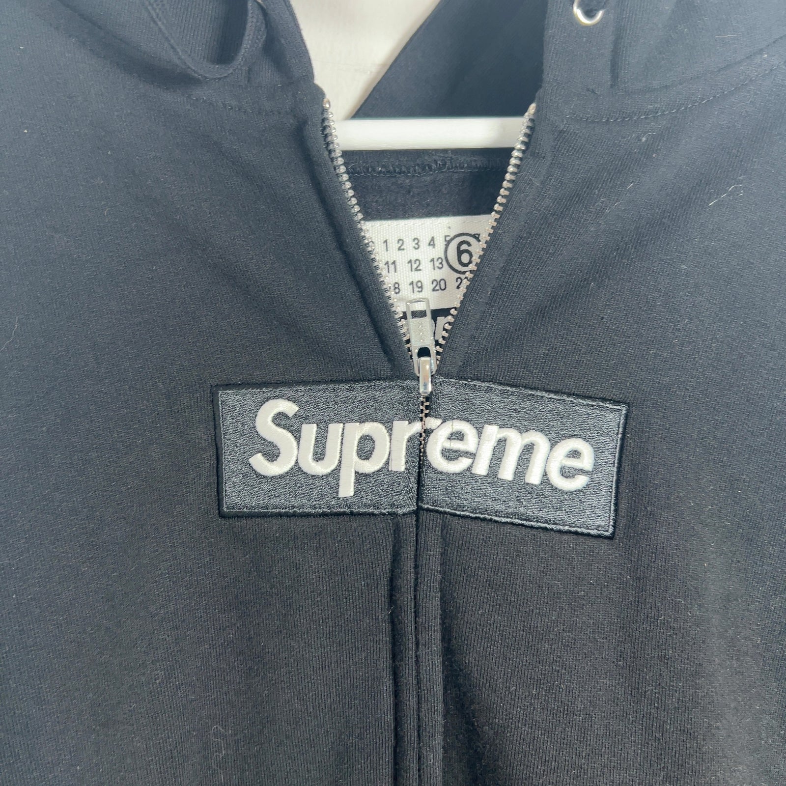 Supreme x MM6 Maison Margiela Box Logo Zip-Up Hoodie