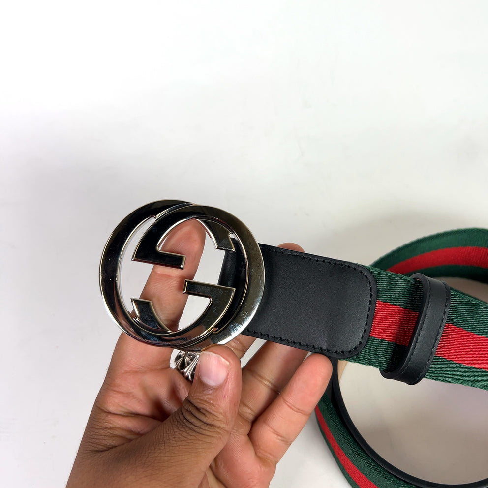 Gucci Interlocking G Web Woven Belt