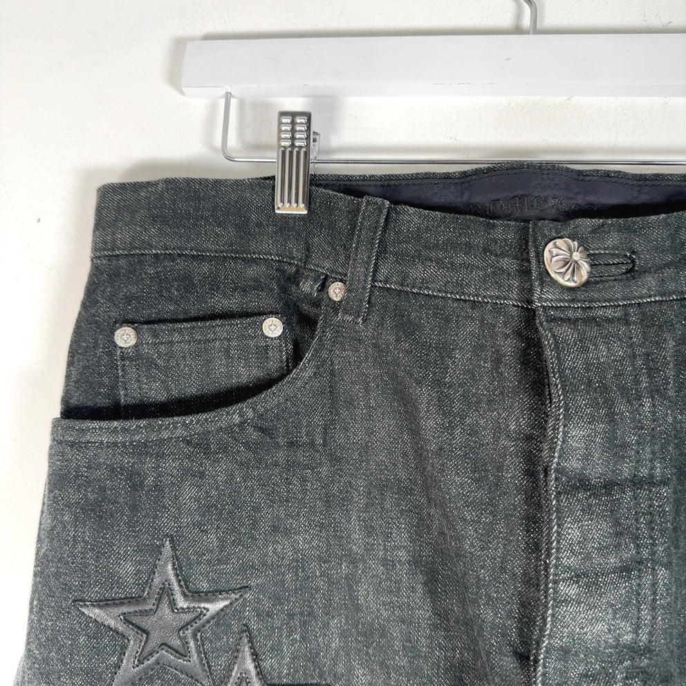 Chrome Hearts Star Patch Raw Denim Jeans