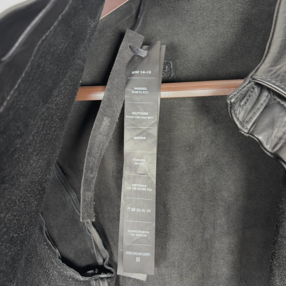 Boris Bidjan Saberi AW14 F221 Calf Leather Button-Up Shirt