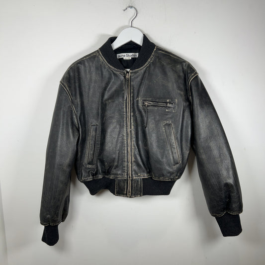 Acne Studios Aged Leather Bomber Jacket