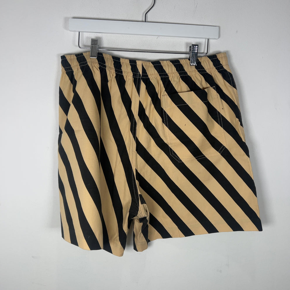 Bode Striped Beaded Logo Shorts