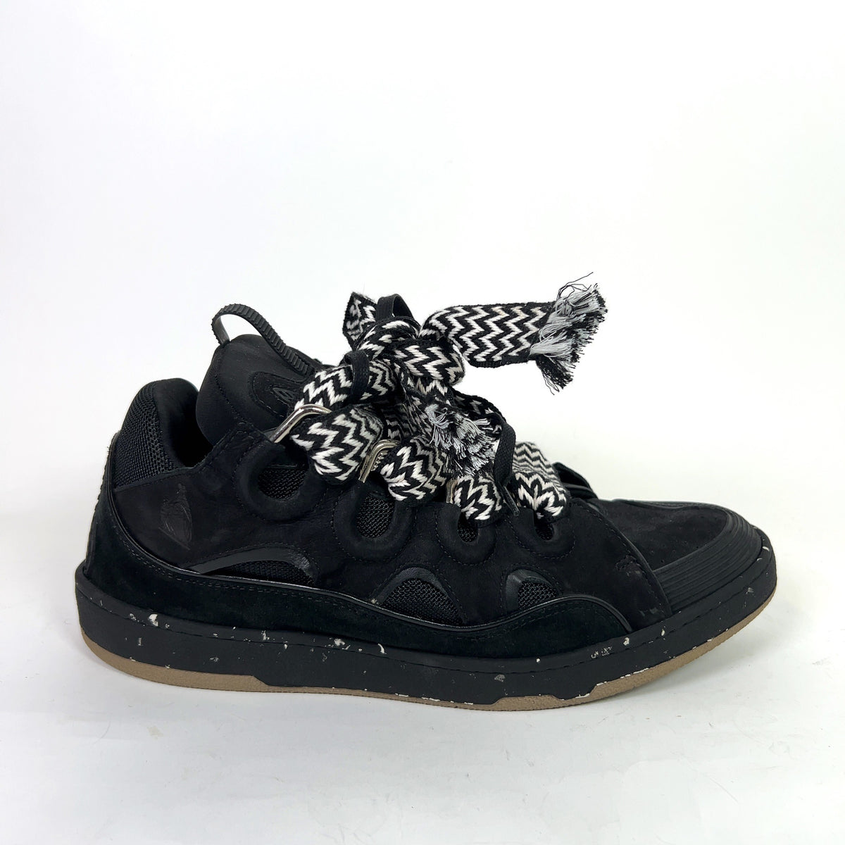 Lanvin Curb Black Suede Curb Sneakers