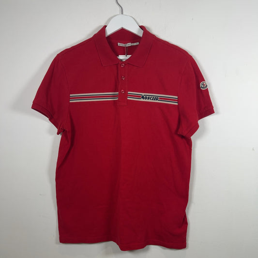 Moncler Bar Logo Red Polo