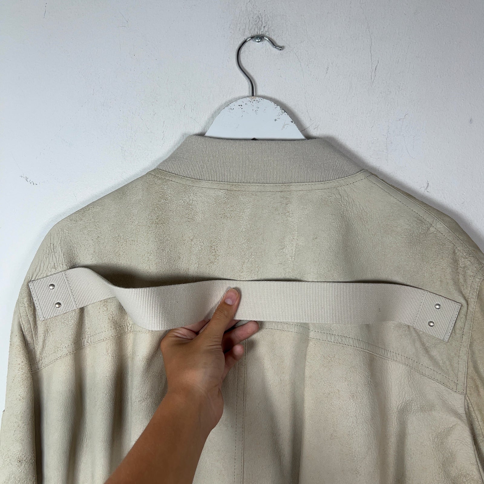 Rick Owens SS25 Hollywood Blistered Lambskin Leather Jacket