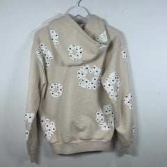 Denim Tears Rhinestone Cotton Wreath Oatmeal Zip Up Hoodie