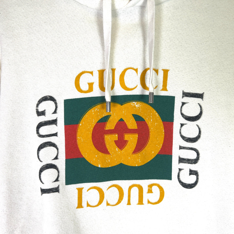 Gucci Vintage Logo Distressed Hoodie