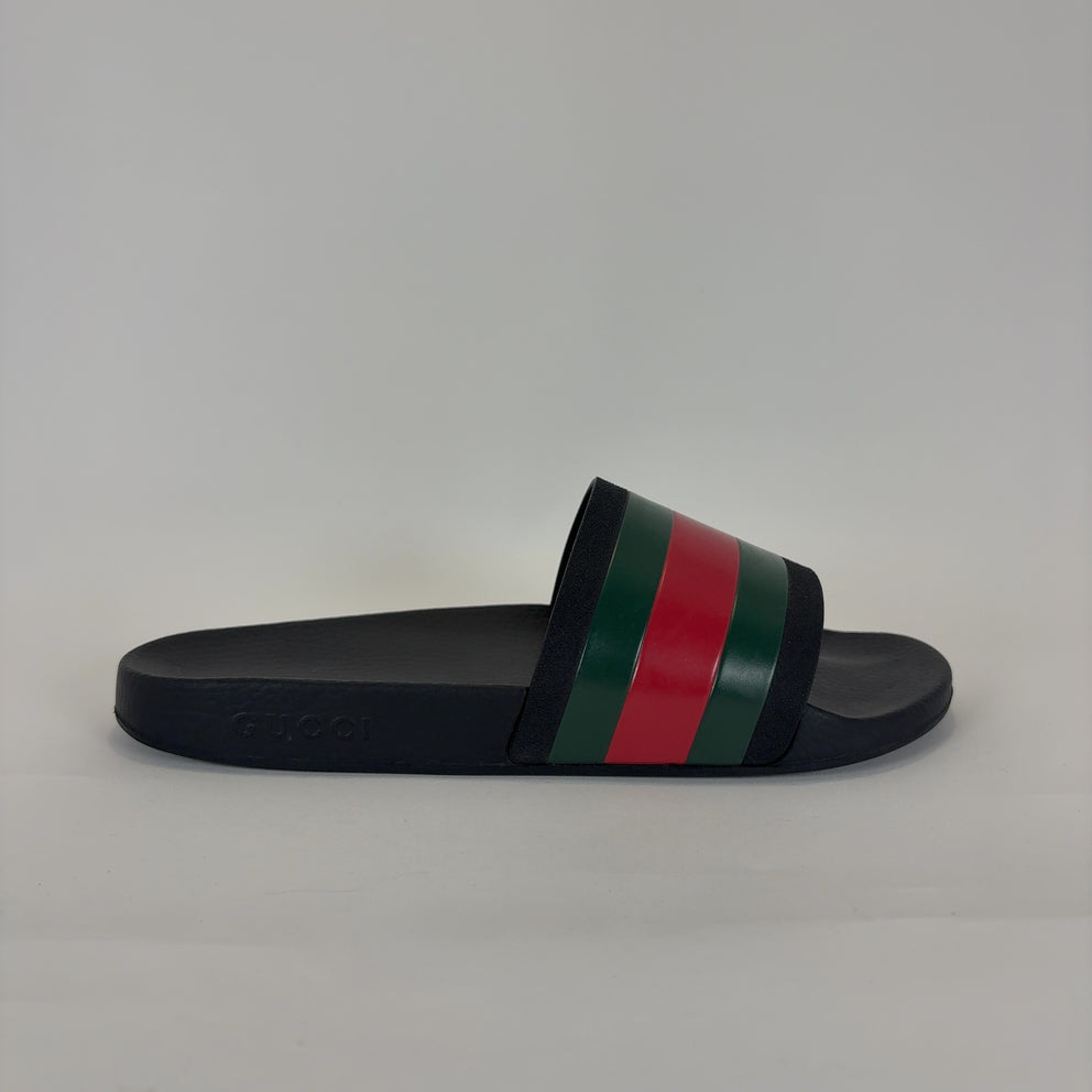 Gucci Striped Rubber Slides