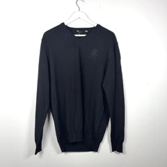 Robert Cavalli Embroidered Logo V-Neck Sweater
