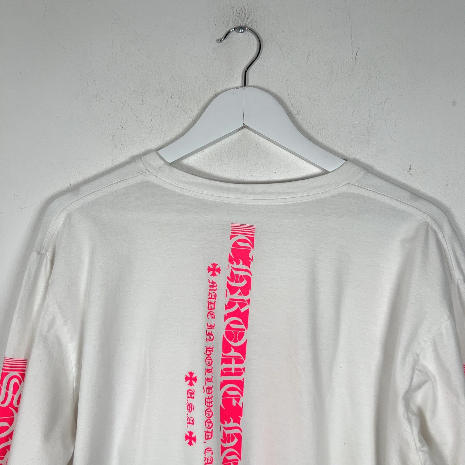 Chrome Hearts Pink Spell Out Logo Bar Longsleeve