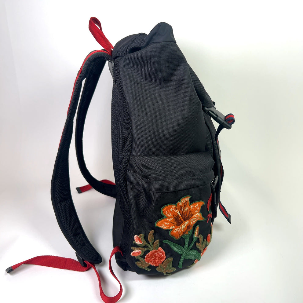 Gucci L'Aveugle Par Amour Techno Canvas Embroidered Backpack