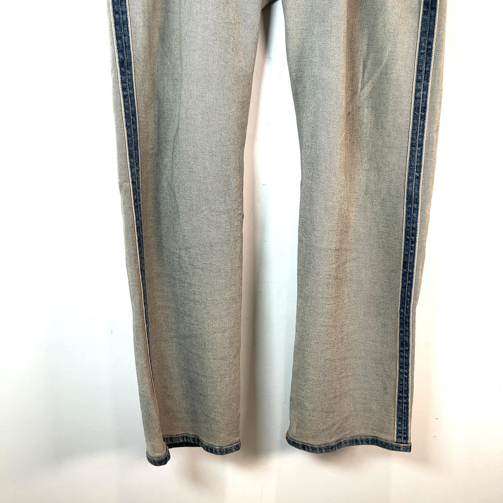 Diesel Inside-Out Double-Waisted Denim Jeans