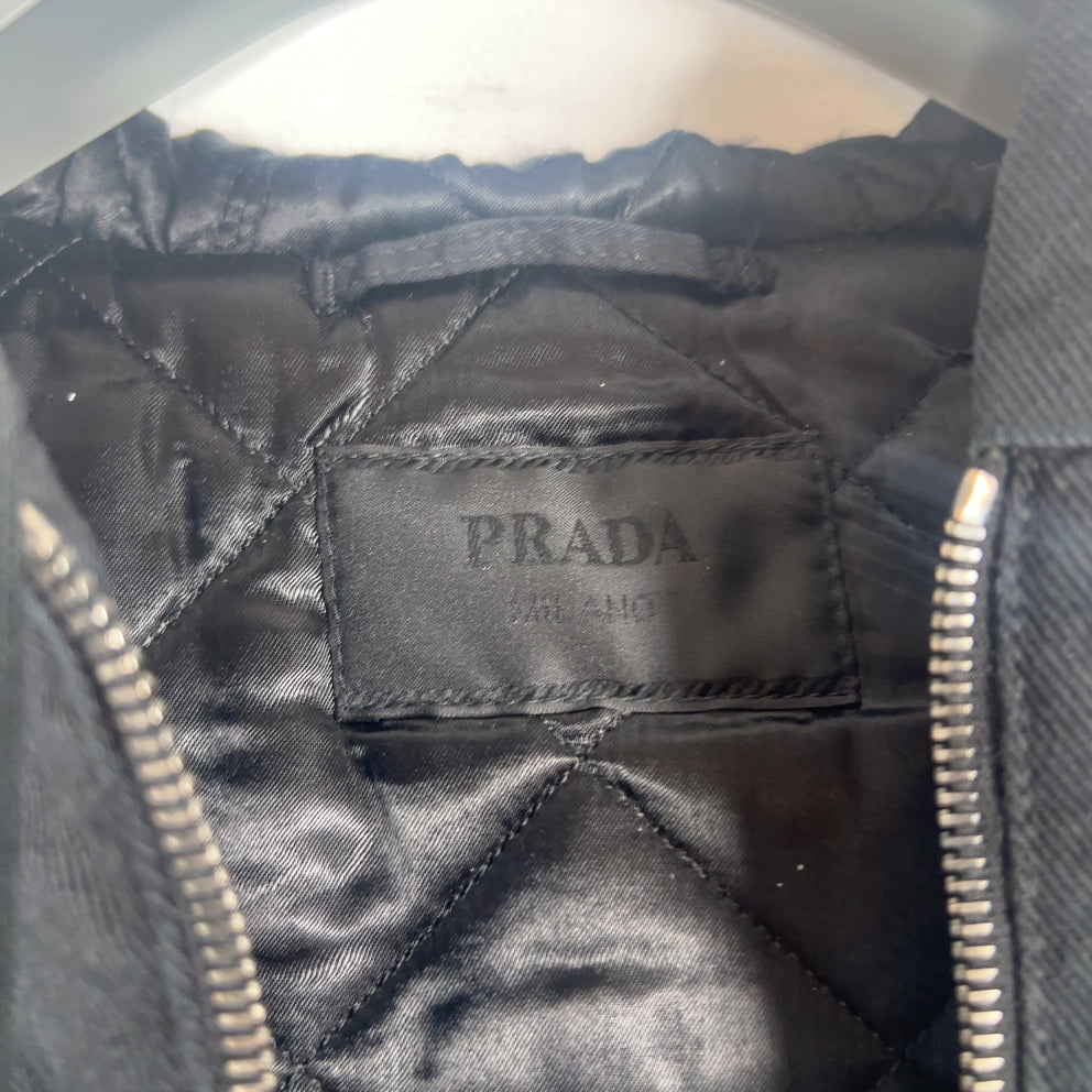 Prada Plaque Logo Hooded Work Jacket