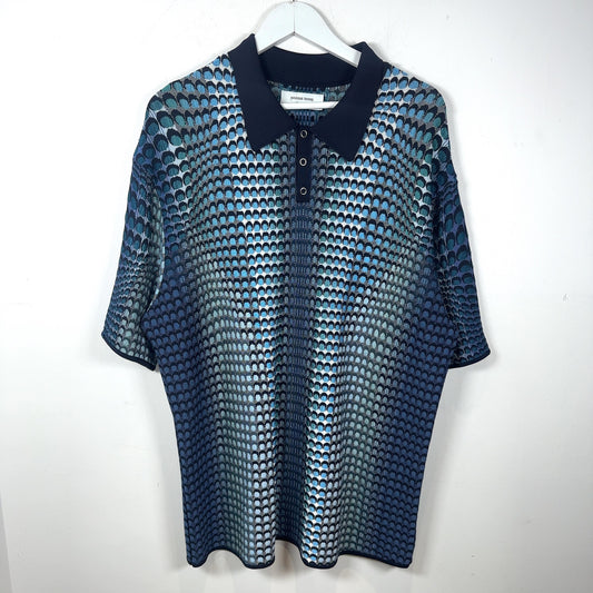 Marine Serre Gradient Knit Viscose Polo