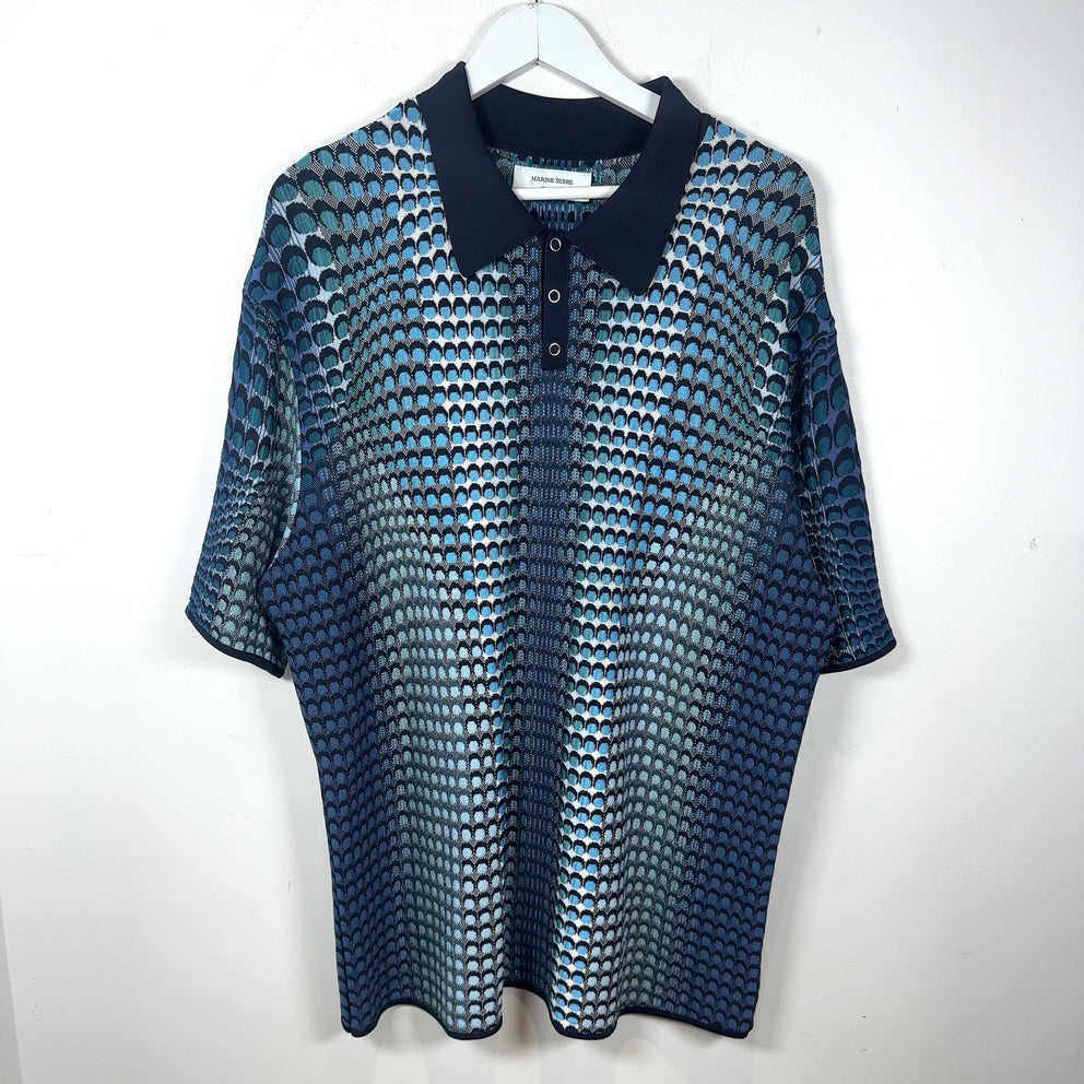 Marine Serre Gradient Knit Viscose Polo