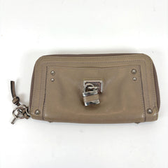 Chloe Aby Khaki Leather Padlock Wallet