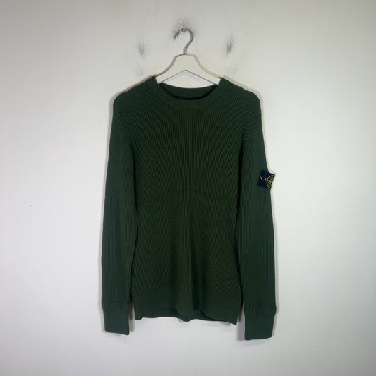Stone Island Compass Patch Ribbed Knit Sweater