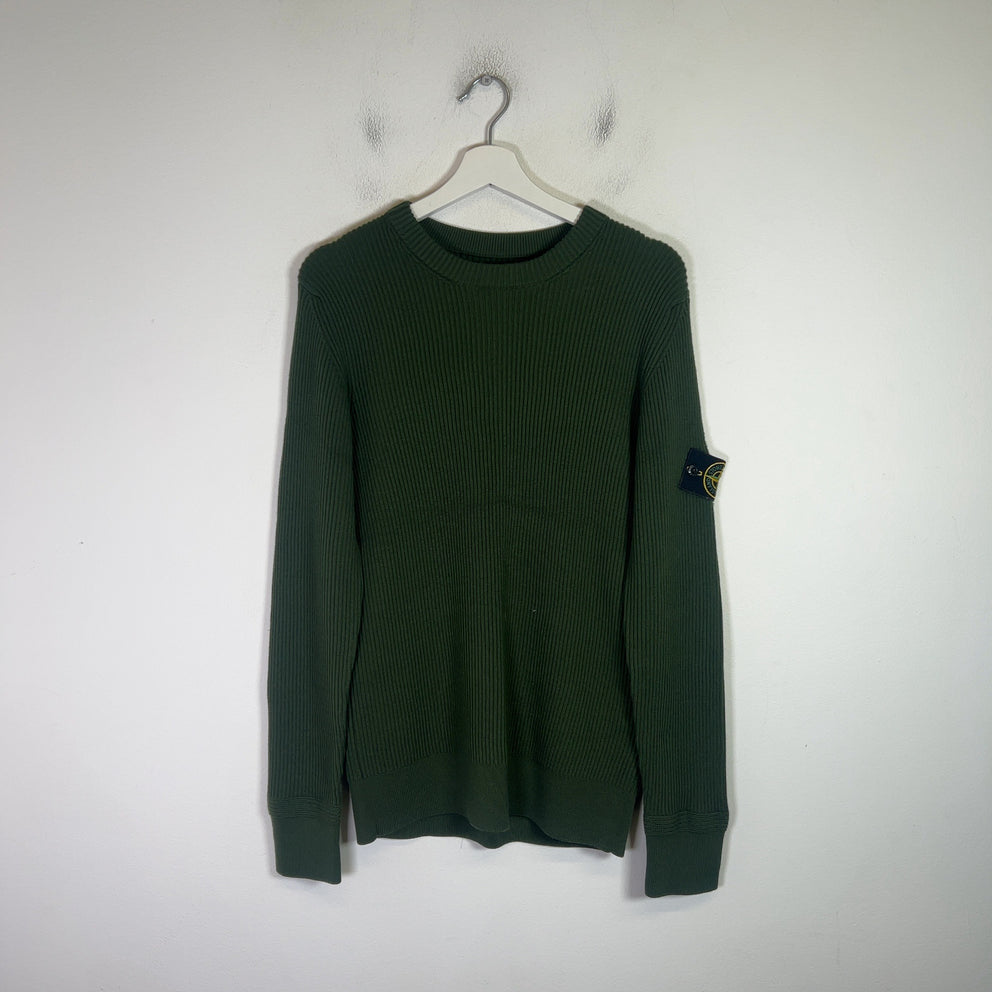Stone Island Compass Patch Ribbed Knit Sweater