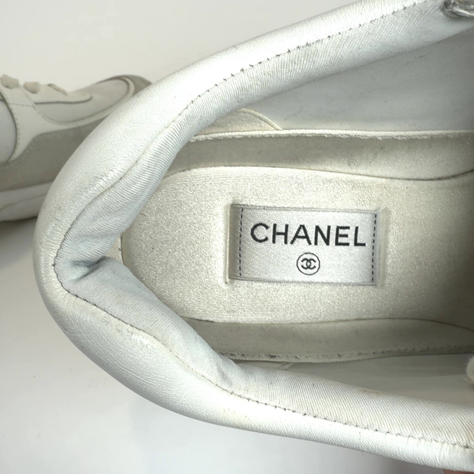Chanel White Interlocking C Trainers