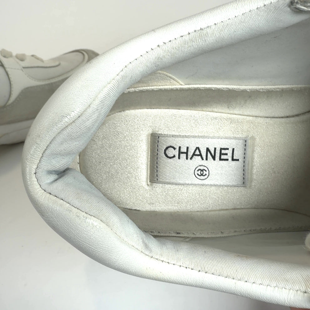 Chanel White Interlocking C Trainers