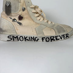 Saint Laurent FW17 'Smoking Forever' High-Top Sneakers