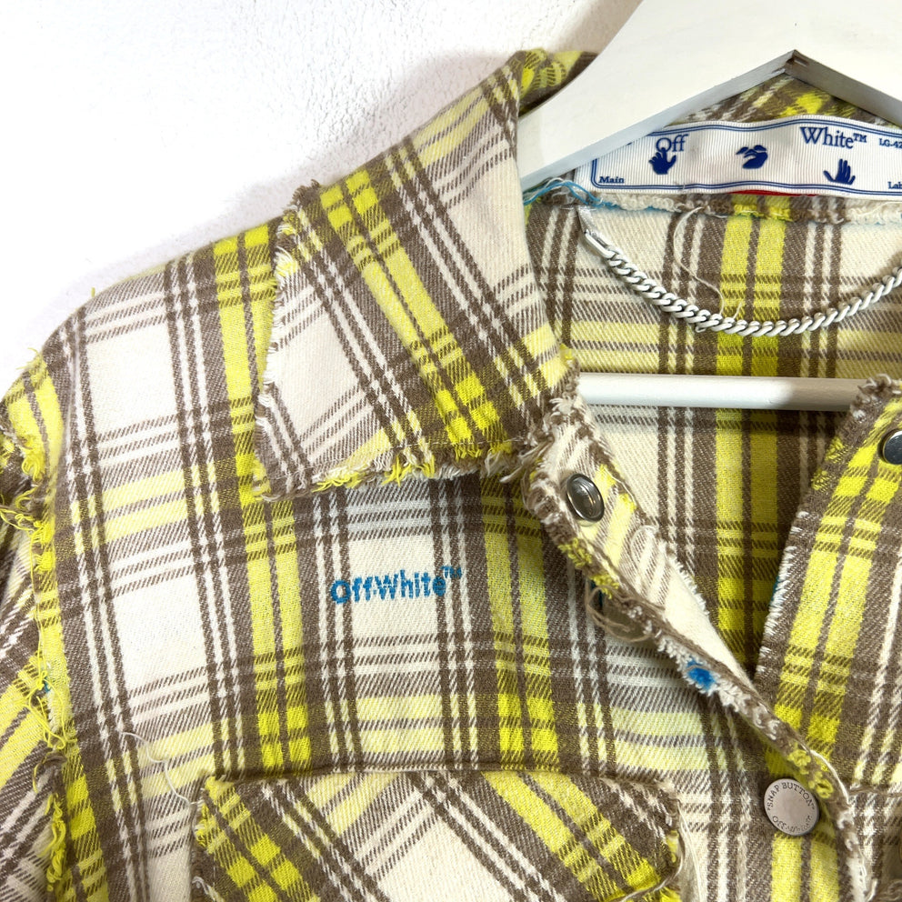 Off-White Plaid Flannel Shirt