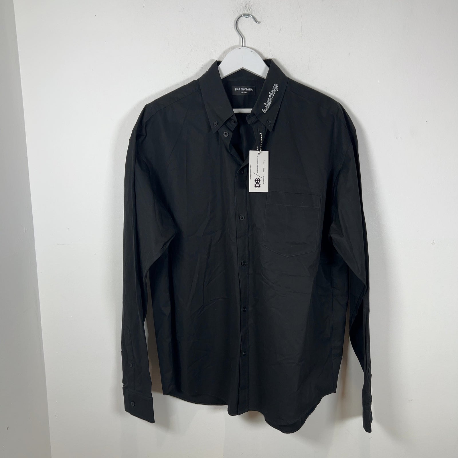 Balenciaga Collar Logo Button Up Shirt