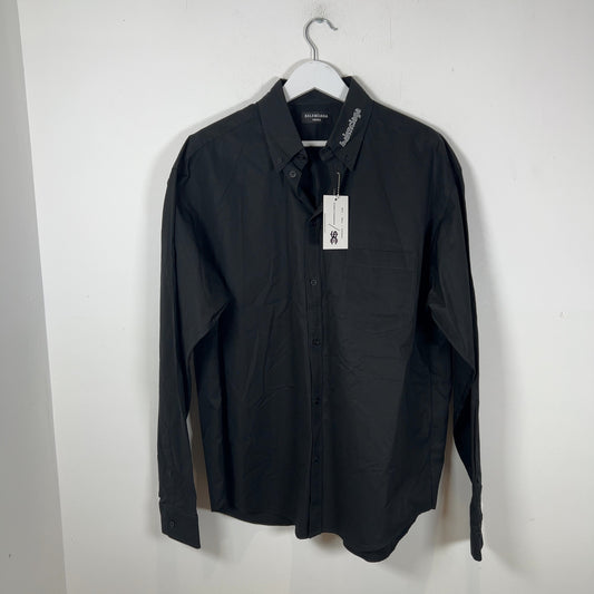 Balenciaga Collar Logo Button Up Shirt