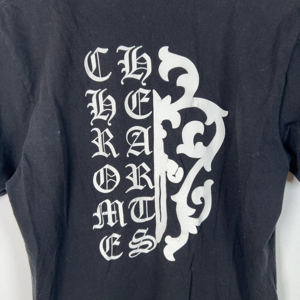 Chrome Hearts Split Spell Out Dagger Back Graphic T-Shirt