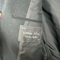 Number (N)ine AW06 'NOIR' Black Leather Hybrid Wool Napoleon Jacket Size 2