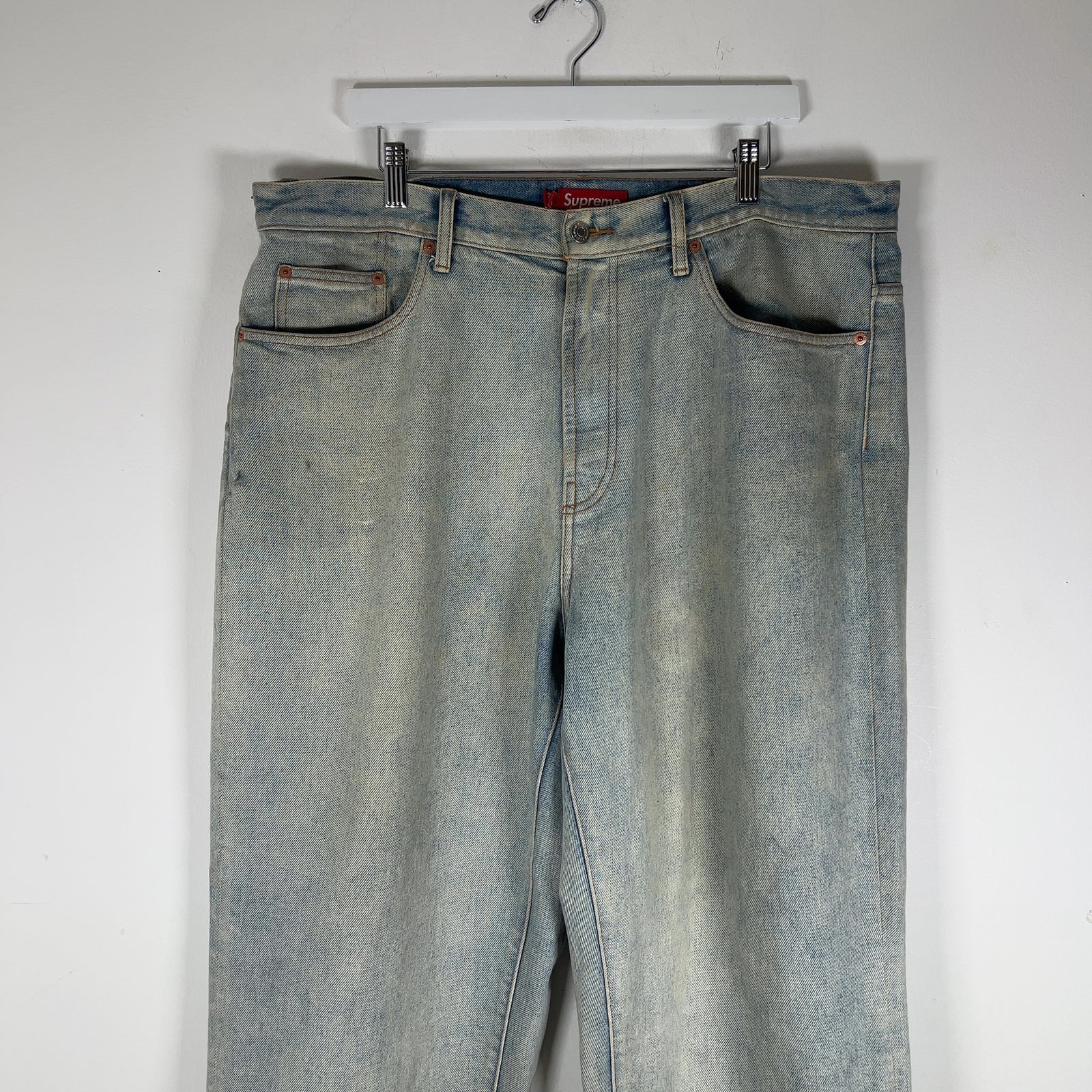 Supreme Embroidered 'New York' Denim Baggy Jeans