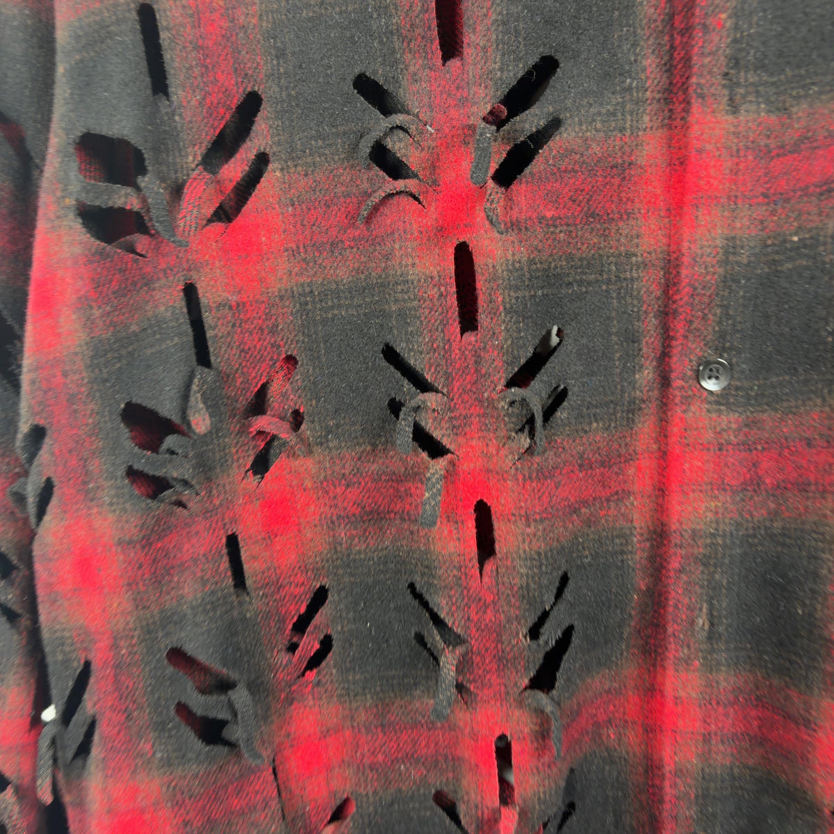 Juntae Kim Cutout Flannel Button Up Shirt