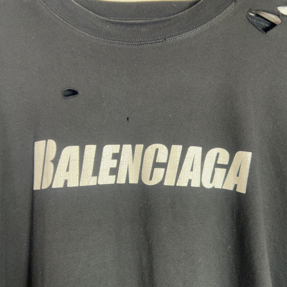 Balenciaga Destroyed Oversized T-Shirt