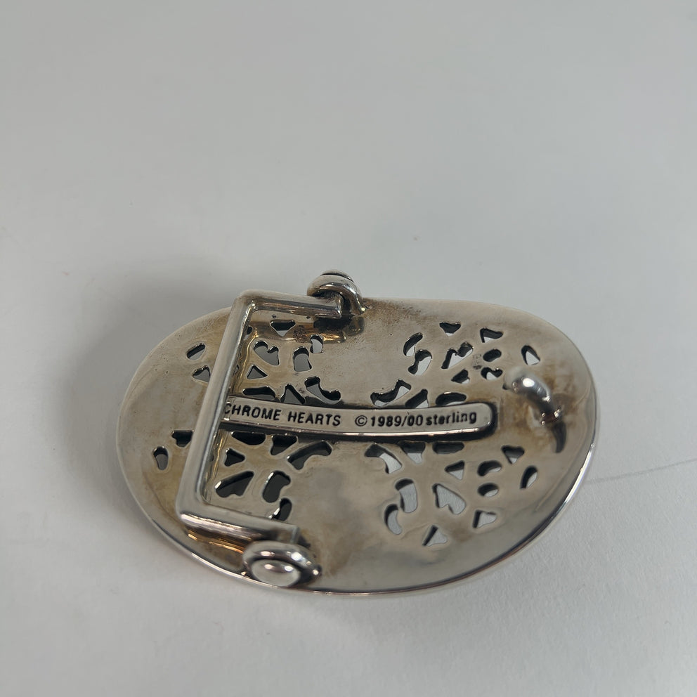 Chrome Hearts White 'Oval Cross' Belt Size 32