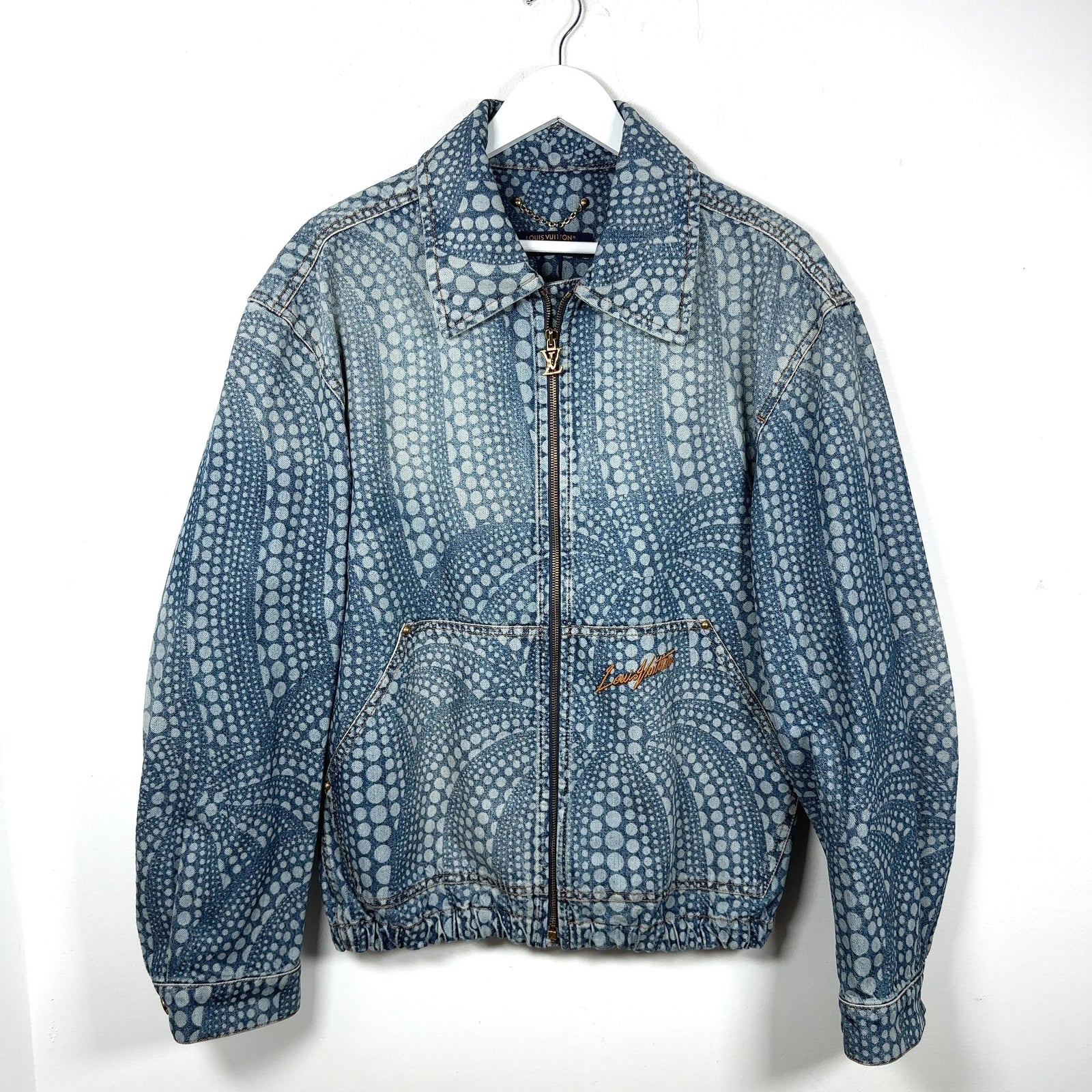 Louis Vuitton x Yayoi Kusama 'All-Over Pumpkin' Denim Zip-Up Jacket