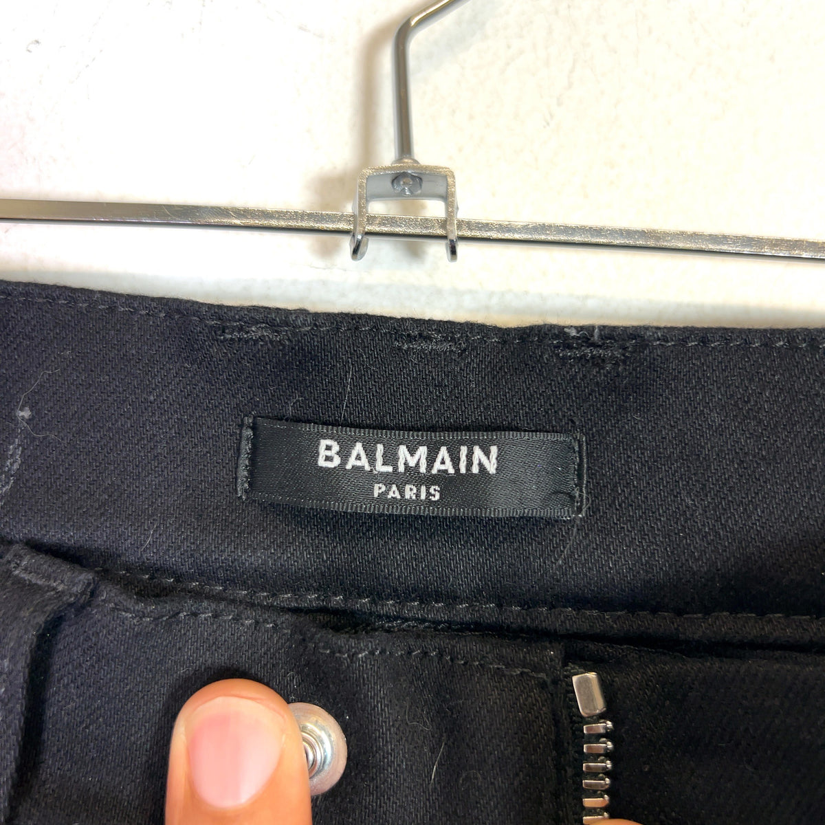 Balmain Black Slim Biker Jeans