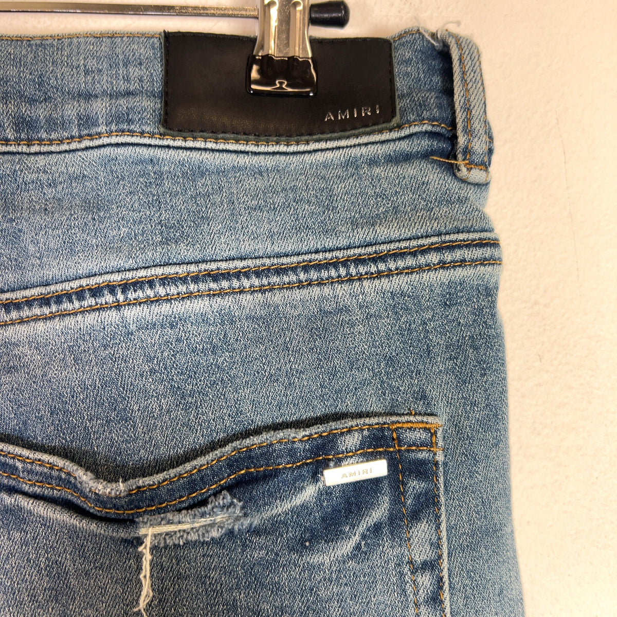 Amiri MX1 Black Patch Denim Jeans