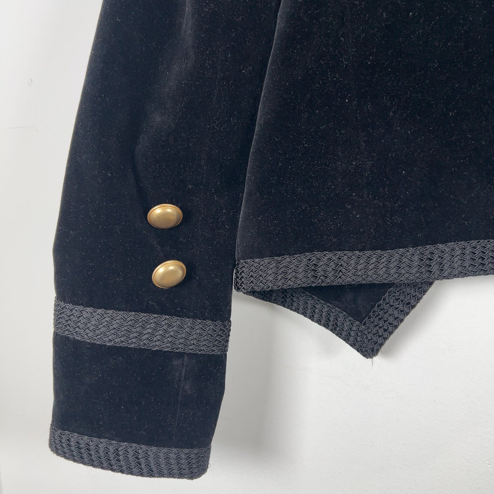 Saint Laurent FW16 Double Breasted Velour Short Blazer Jacket Size S