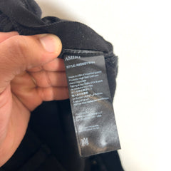 Amiri MX1 Black Leather Patch Jeans