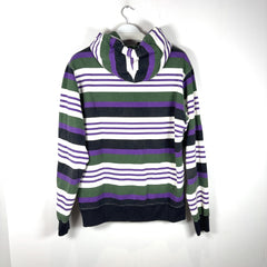 Supreme Striped Logo Pull-Over Hoodie