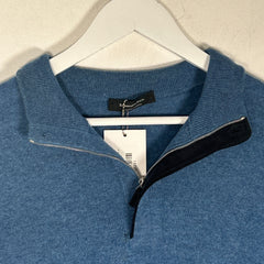 Zegna Blue Cashmere Quarter Zip Size M