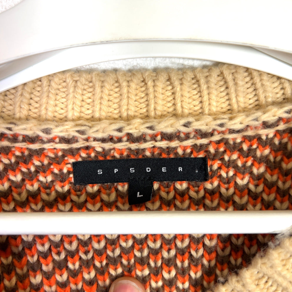 Sp5der 5Star Striped Knit Sweater