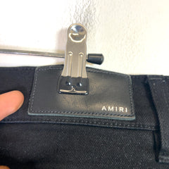 Amiri MX1 Black Leather Patch Jeans